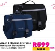 Blue Juice 5 Division Briefcase Backpack Black/Navy-Each