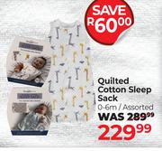 Snuggletime Quiled Cotton Sleep Sack (0-6m) Assorted