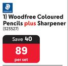 Staedtler Woodfree Coloured Pencils Plus Sharpener 323527-Per Set
