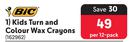 BIC Kids Turn And Colour Wax Crayons 162962-Per 12- Pack