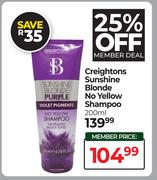 Creightons Sunshine Blonde No Yellow Shampoo-200ml