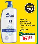 Head & Shoulders 2 In 1 Classic Clean Shampoo-1L