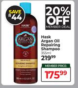 Hask Argan Oil Repairing Shampoo-355ml
