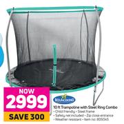 Bounceking 10 Ft Trampoline With Steel Ring Combo