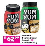 Yum Yum Peanut Butter Smooth Or Crunchy-800g Each