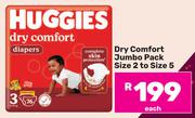 Huggies Dry Comfort Jumbo Pack Size 2 To Size 5-Each