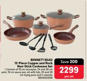 Bennett Read 12 Piece Copper & Rock Non Stick Cookware Set-Per Set
