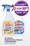 Mr Sheen Multi-Surface Cleaner & Disinfectant-For 2 x 1Ltr 