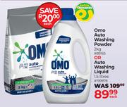 Omo Auto Washing Powder 2kg Or Auto Washing Liquid 1.5Ltr-Each