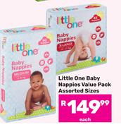 Little One Baby Nappies Value Pack Assorted Sizes-Each