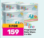 Little One Fragranced Baby Wipes-For 3 x 80s