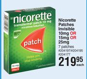Nicorette Patches Invisible 10mg Or 15mg Or 25mg-7 Patches Each