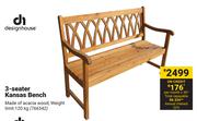 Design House 3 Seater Kansas Bench
