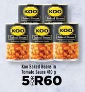 Koo Baked Beans In Tomato Sauce-For 5 x 410g