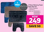 Dulce Home 2 Piece Memory Foam Bath Mat Set-Per Set