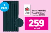 Always Home 2 Pack Assorted Taped Unlined-Per Pack