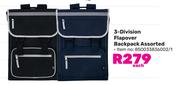 3-Division Flapover Backpack Assorted 850033836002/1-Each