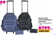 Cruze Large Trolley Backpack Assorted 850030211/730-Each
