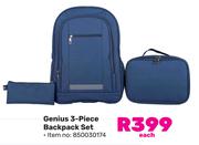 Genius 3-Piece Backpack Set 850030174-Each