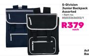 5-Division Junior Backpack Assorted 850033636002/1-Each