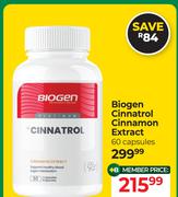 Biogen Cinnatrol Cinnamon Extract 60 Capsules