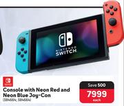 Console With Neon Red & Neon Blue Joy Con-Each