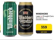 Windhoek Lager Or Draught Cans-24 x 440ml Per Case