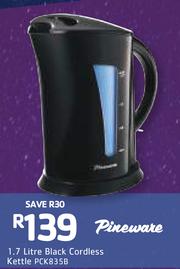 Special Pineware 1.7Litre Black Cordless Kettle PCK835B m.guzzle