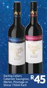 Darling Cellars Cabernet Sauvignon,Merlot,Pinotage Or Shiraz-750ml Each