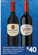 Robertsons Winery Cabernet Sauvignon,Cabernet/Shiraz Blend,Merlot,Pinotage Or Shiraz-750ml Each
