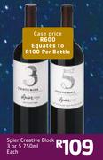 Spier Creative Block 3 Or 5-750ml Each