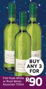 Fish Hoek White Or Rose Wines Asssorted-3 x 750ml