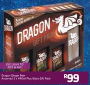 Dragon Ginger Beer Assorted Plus Glass Gift Pack-3 x 440ml