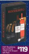 KWV Rooderberg Red And Rose With Stopper Gift Pack-750ml