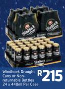 Windhoek Draught Cans Or Non-Returnable Bottles-24x440ml-Per Case
