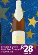 Brewers & Union Craft Beer Assorted-500ml