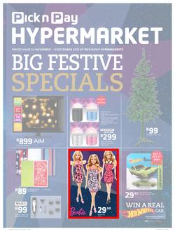 Pick n Pay Hyper : Big Festive (24 Nov - 13 Dec 2015), page 1