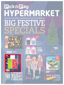 Pick n Pay Hyper : Big Festive (24 Nov - 13 Dec 2015), page 1