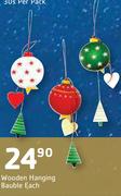 Wooden Hanging Bauble-Each