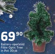 Battery-Operated Fibre Optic Tree In Pot 30Cm