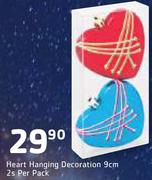 Heart Hanging Decoration 9Cm-2nos Per Pack