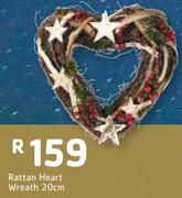 Rattan Heart Wreath 20Cm