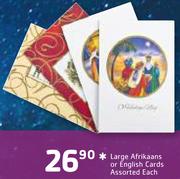 Large Afrikaans Or English Cards Assorted-Each