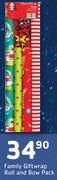 Family Giftwrap Roll And Bow Pack