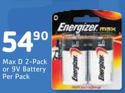 Max D 2 Pack Or 9V Battery-Per Pack