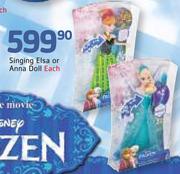Singing Elsa Or Anna Doll-Each