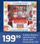 Kiddies Battery-Operated Gas Stove With Accessories Set