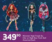 Monster High Freak Du Chic Or High Boo York Doll Assorted-Each