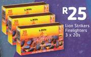 Lion Strikers Firelighters-3x20's