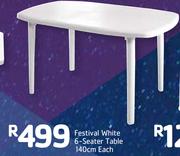 Festival White 6 Seater Table 140Cm-Each